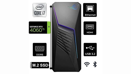ASUS ROG STRIX i7-14700F G13CHR-274 128GB 4TB RTX 4060 Ti 8GB GDDR6 W11Pro 700W 80+ Bronze PSU Masaüstü Gaming Bilgisayar 