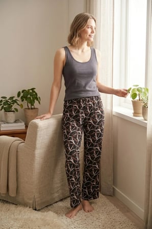 Asnit Plus Kadın Büyük Beden Sandy Kumaş Pijama Altı 6XL-10XL Battal Boy