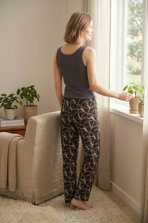 Asnit Plus Kadın Büyük Beden Sandy Kumaş Pijama Altı 6XL-10XL Battal Boy