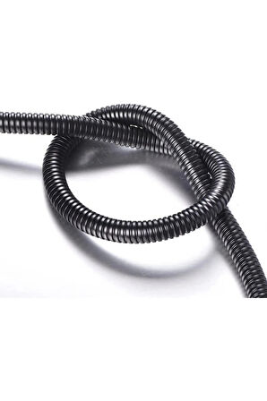 1.Sınıf Dayanıklı Spiral Duş Hortumu Siyah Metal Örgülü 1.5 M KYK1010