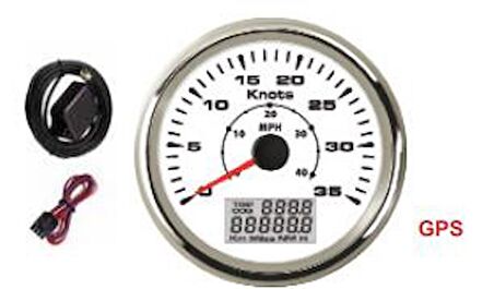 Sealux Sürat Göstergesi Gps 55Mph 12/24V Ø85Mm Beyaz