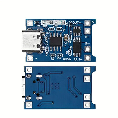 TP4056 18650 Lityum Pil Şarj Modülü USB Tip-C