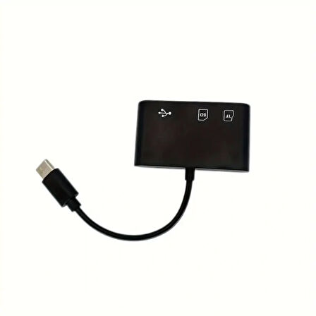 Usb Type-C To SD Micro SD TF Kart Okuyucu ve USB Çevirici 3 in 1 Dönüştürücü Adaptör