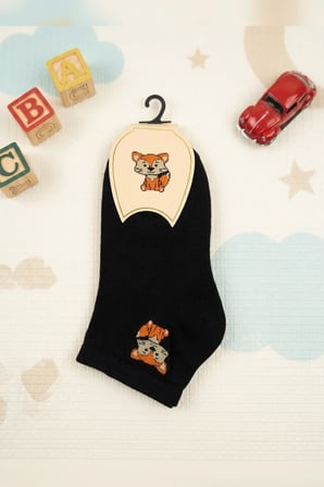 AURA Dikişsiz Bambu Kadın Patik Çorap 6'lı Set - Minik Hayvan Nakışlı, Çok Renkli 36-40