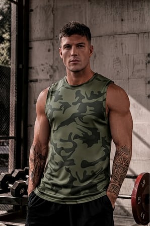 3'lü Erkek Nem Emici Hızlı Kuruma Atletik Teknik Sporcu Sıfır Kol T-shirt Siyah-Gri-Haki