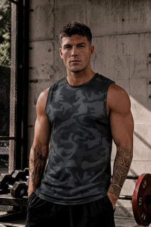 3'lü Erkek Nem Emici Hızlı Kuruma Atletik Teknik Sporcu Sıfır Kol T-shirt Siyah-Gri-Füme