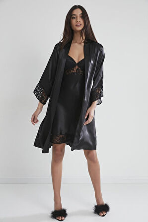 Pierre Cardin 2li Balensiz Kaplı Gecelik Sabahlık 4075