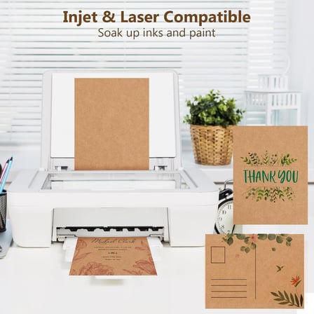 50 Adet A4 Kraft Kağıdı 21 x 29,7 cm 200 g/m² Yazdırılabilir Kraft Karton A4 Kendin Yap Boş Kartlar, Düğün Davetiyeleri, Şükran Günü Kartları