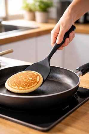 Silikon Yumurta ve Krep Çevirme Aparatı Isıya Dayanıklı Yanmaz Yapışmaz İnce Esnek Tava Aparatı BPA Free Çizmez Teflon Uyumlu Ergonomik Saplı Asorti Renk