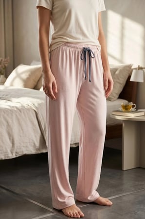 Kadın Büyük Beden Sandy Kumaş Pijama Altı Battal Boy Rahat Kesim