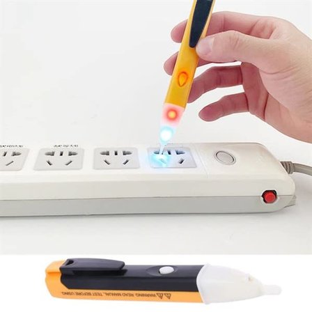 Dedektörlü Temassız Işıklı Kablo Voltaj Test Elektrik Kaçak Dijital Kontrol Kalemi Cihazı
