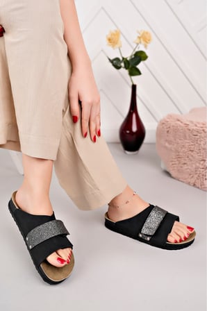 Olivia Esnek Ayarlanabilir Tek Cırtlı Anatomik Poli Comfort Cool Rahat Kadın Günlük Sandalet Terlik