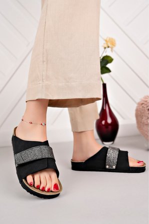 Olivia Esnek Ayarlanabilir Tek Cırtlı Anatomik Poli Comfort Cool Rahat Kadın Günlük Sandalet Terlik
