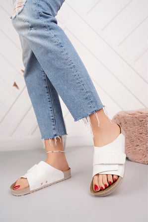 Olivia Esnek Ayarlanabilir Tek Cırtlı Anatomik Poli Comfort Cool Rahat Kadın Günlük Sandalet Terlik