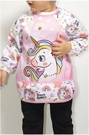 Unicorn Unisex Kollu Faliyet Mama Önlüğü 0/36 Ay Sıvı Geçirmez