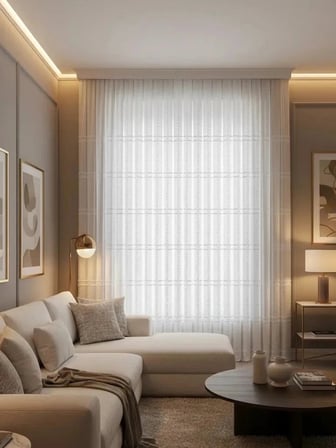 NİVEMESHOME  KONAK 1-0028 EKRU  1/2,5 PİLELİ TÜL PERDE