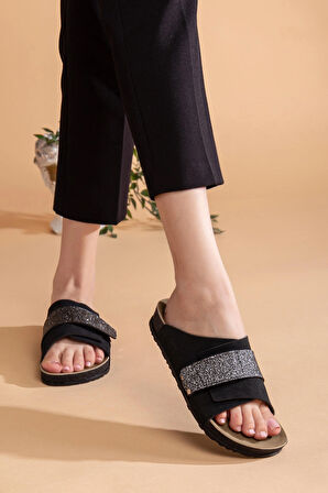 Kadın Comfort Esnek Ayarlanabilir Pırlanta Cırt Şık Anatomik Outdoor Rahat Günlük Sandalet Terlik