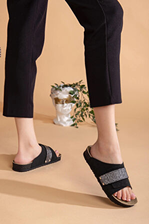 Kadın Comfort Esnek Ayarlanabilir Pırlanta Cırt Şık Anatomik Outdoor Rahat Günlük Sandalet Terlik