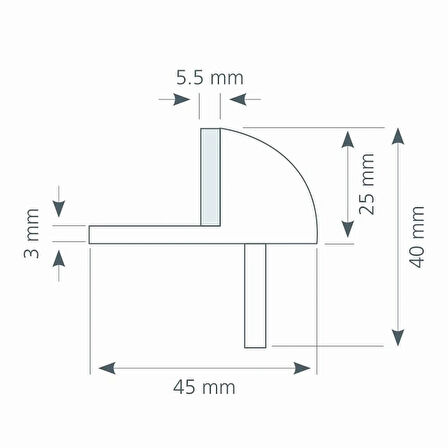 Canex Yer Kapı Tamponu Yarım Ay (Zamak-Paslanmaz)
