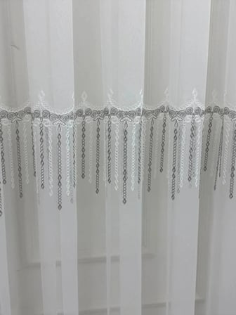 NİVEMESHOME 2571 V -105 REİNA GÜMÜŞ 1/2,5 PİLELİ BAMBU TÜL PERDE