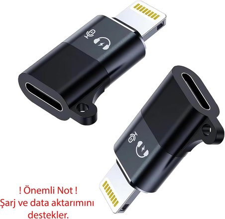 CL2 Lightning ≥ USB C Şarj Ve Data Aktarım Destekli Kulaklık Adaptörü Dönüştürücü, 2 Adet Aux Ses Adaptörü Konektörü Dongle/Lightning Erkek – Usb C Dişi