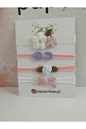 4'lü Set Saç Bandı - Çok Renkli - Organik & El Yapımı