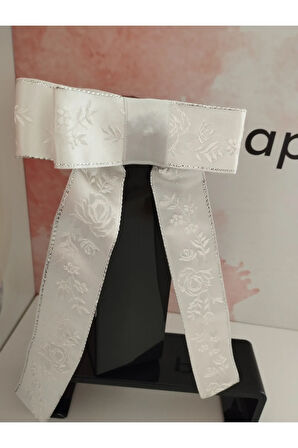 Fiyonk Kurdele Toka - Beyaz - Organik & El Yapımı