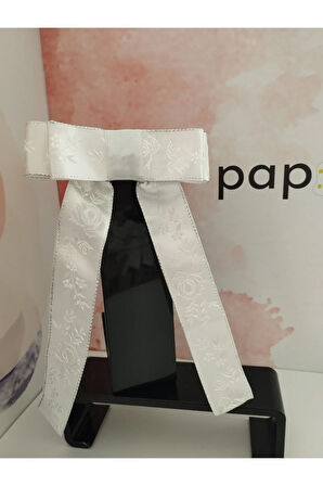 Fiyonk Kurdele Toka - Beyaz - Organik & El Yapımı