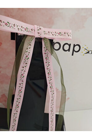 Fiyonk Kurdele Toka - Pembe - Organik & El Yapımı