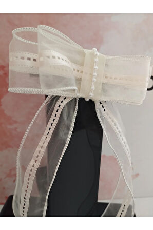 Fiyonk Tül Toka - Bej - Organik & El Yapımı