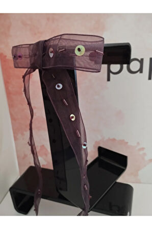 Fiyonk Tül Toka - Bordo - Organik & El Yapımı