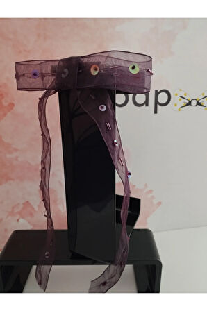 Fiyonk Tül Toka - Bordo - Organik & El Yapımı