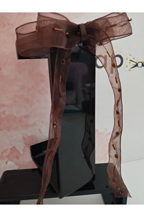 Fiyonk Tül Toka - Kahverengi - Organik & El Yapımı