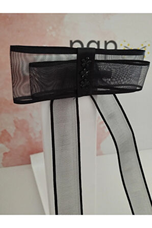 Fiyonk Tül Toka - Siyah - Organik & El Yapımı