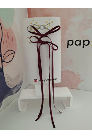 Fiyonk Kurdele Toka - Bordo - Organik & El Yapımı