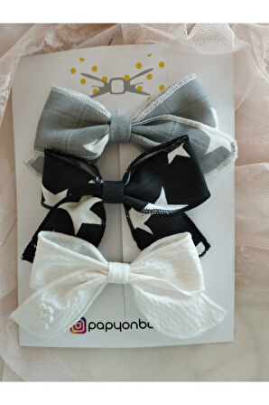 3'lü Set Fiyonk Toka - Çok Renkli - Organik & El Yapımı