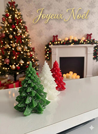 3 Adet Yılbaşı Temalı Mum Hediyelik Mum