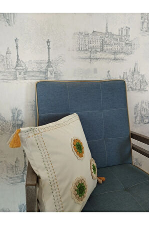 Örgü Motifli Yastık - Çok Renkli - Organik & El Yapımı