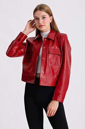 Emily Kadın Kısa Deri Ceket