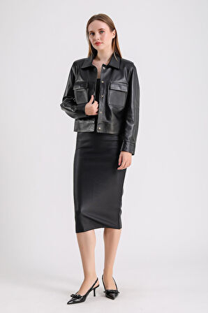 Emily Kadın Kısa Deri Ceket