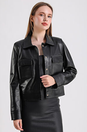 Emily Kadın Kısa Deri Ceket