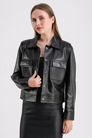 Emily Kadın Kısa Deri Ceket