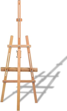 Üç Ayaklı Fırınlanmış Kayın Ahşap Stüdyo Galeri Tipi Demonte Şövale 170 cm