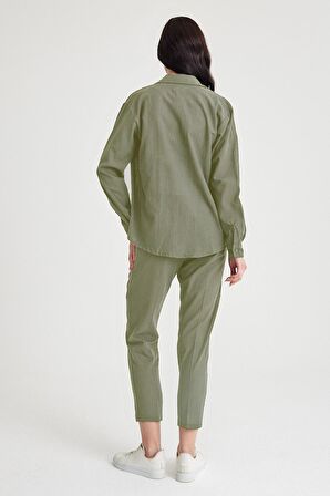 Barbora Keten Günlük İkili Takım Elbise Pantolon Gömlek Ln21hakia7