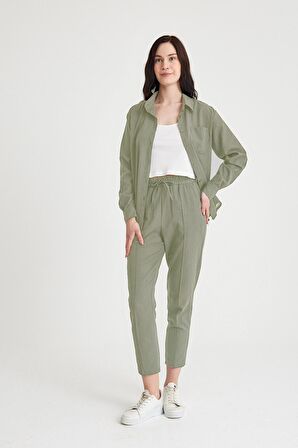 Barbora Keten Günlük İkili Takım Elbise Pantolon Gömlek Ln21hakia7