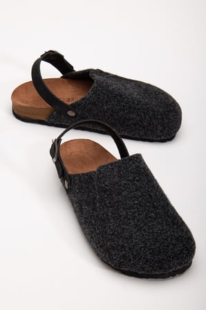 Kadın Mantar Taban Eva Kışlık Önü Kapalı Keçe Sabo Outdoor Günlük Rahat Ev Sandalet Flat Terlik