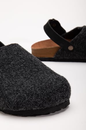 Kadın Mantar Taban Eva Kışlık Önü Kapalı Keçe Sabo Outdoor Günlük Rahat Ev Sandalet Flat Terlik
