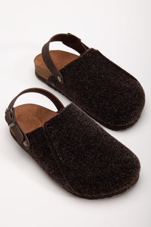 Kadın Mantar Taban Eva Kışlık Önü Kapalı Keçe Sabo Outdoor Günlük Rahat Ev Sandalet Flat Terlik