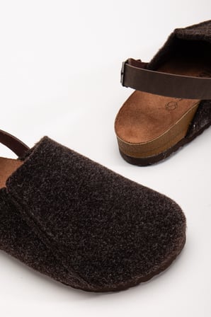 Kadın Mantar Taban Eva Kışlık Önü Kapalı Keçe Sabo Outdoor Günlük Rahat Ev Sandalet Flat Terlik
