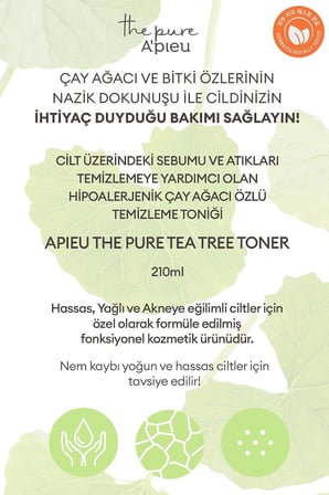 A'PIEU Yağlanma Eğilimli Ciltler İçin Çay Ağacı Özü İçeren Arındırıcı Tonik A'PIEU The Pure Tea Tree Toner